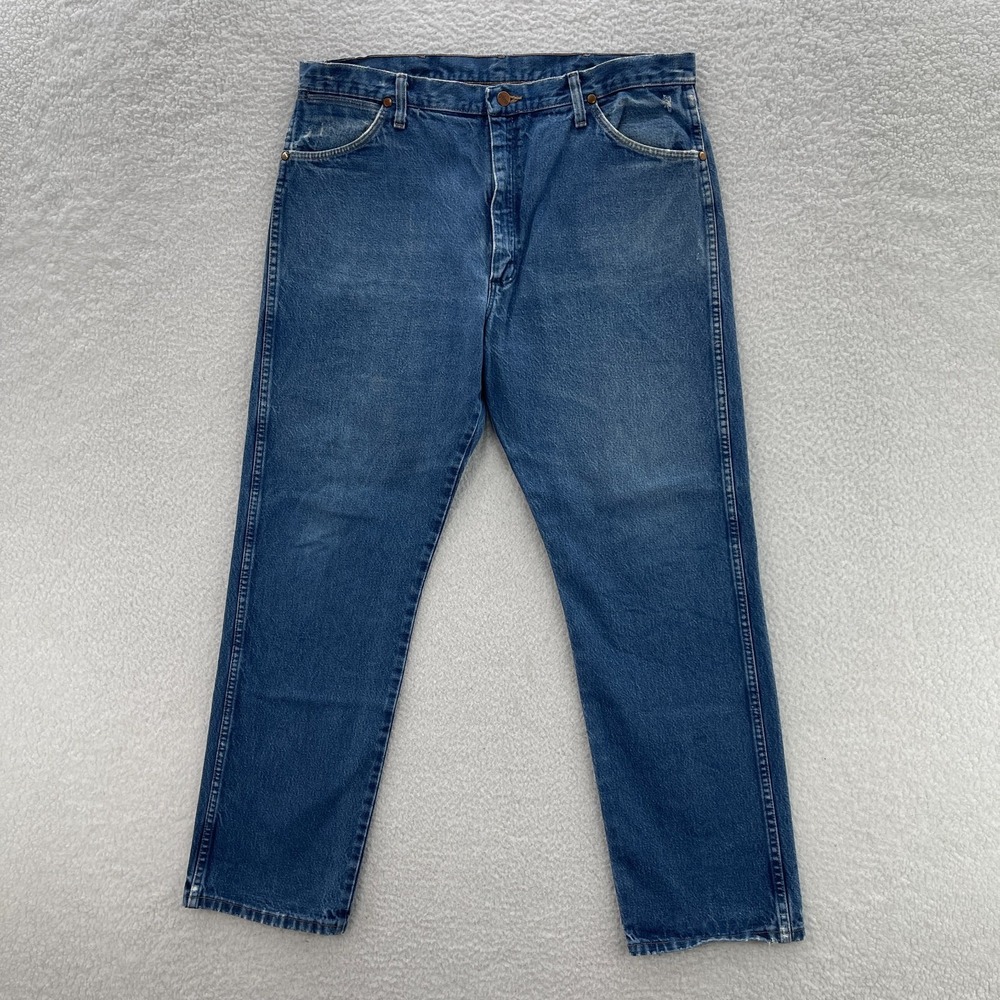 Wrangler Jeans Mens 38x32 Blue 13MWZ Cowboy Cut Original Denim Western Ranch